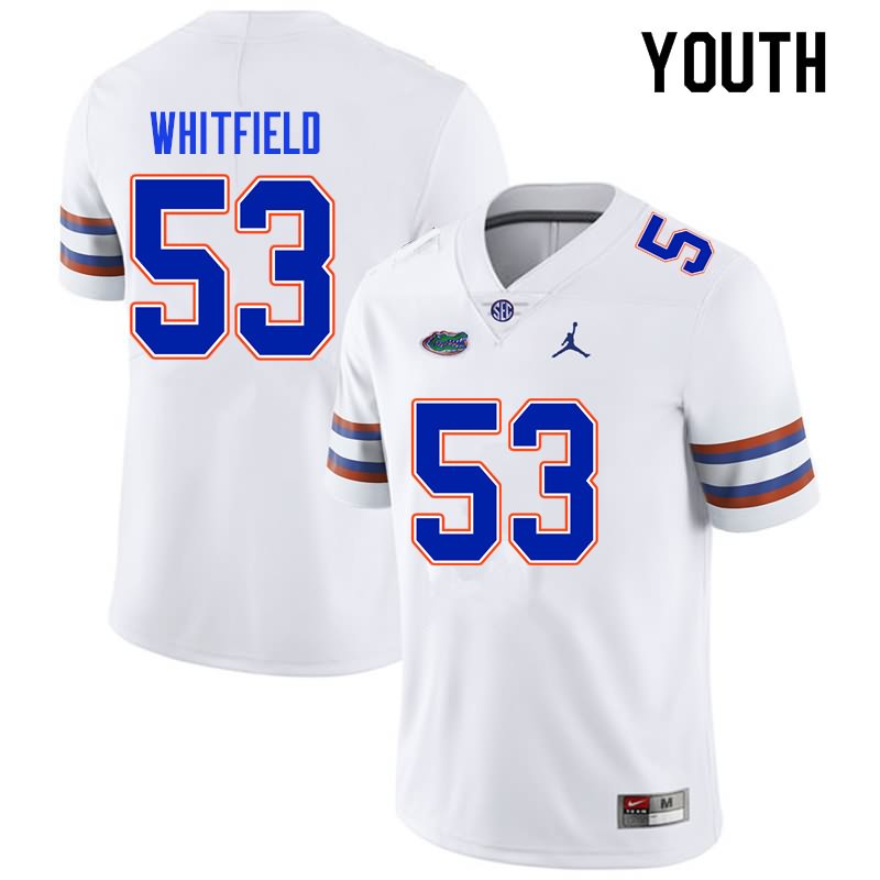 NCAA Florida Gators Chase Whitfield Youth #53 Nike White Stitched Authentic College Football Jersey UFN0564ET